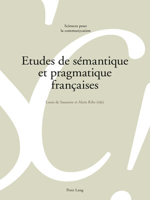 cover image of Etudes de sémantique et pragmatique françaises